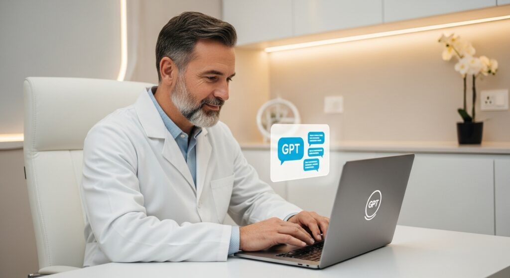 Médico usando o chat GPT